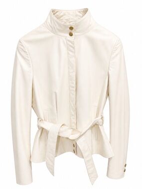 Vintage BOSS Hugo Boss White Leather Jacket